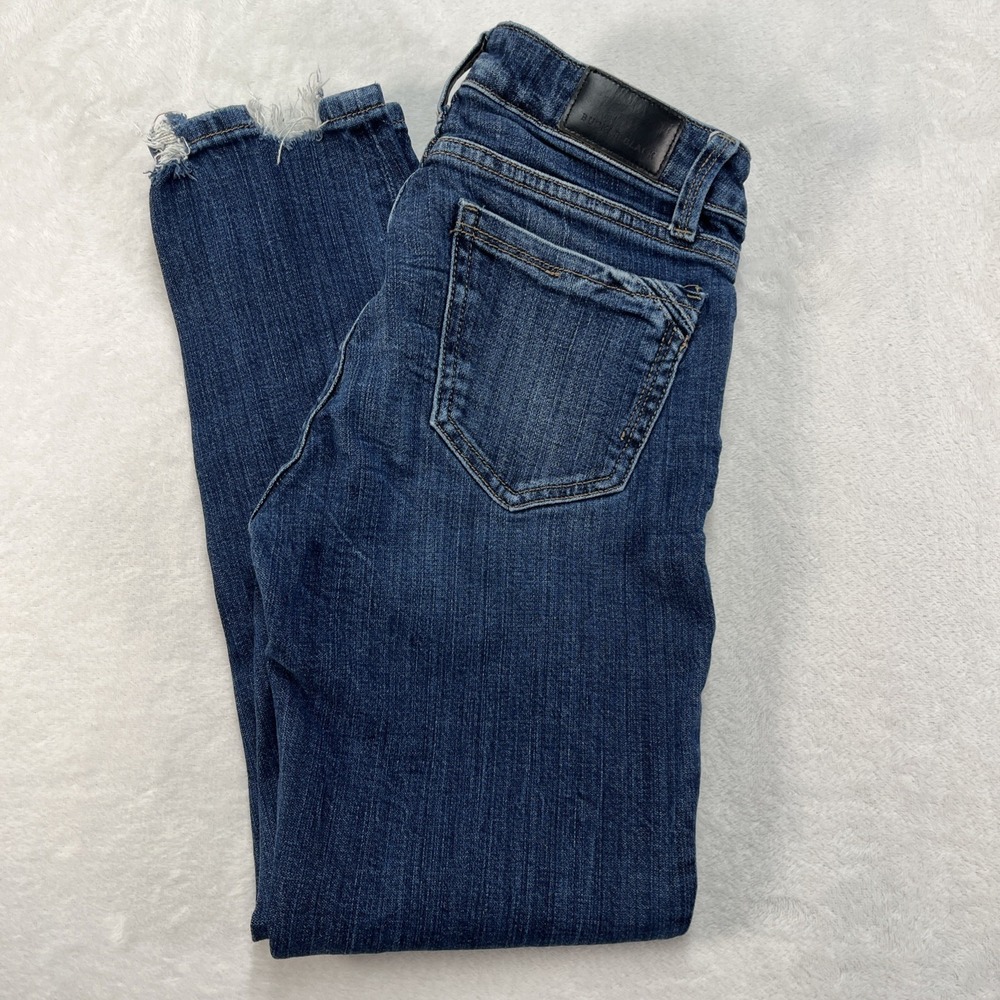 Buckle Black Ankle Skinny Jeans Womens 24x27 Distressed Raw Hem Casual Normcore